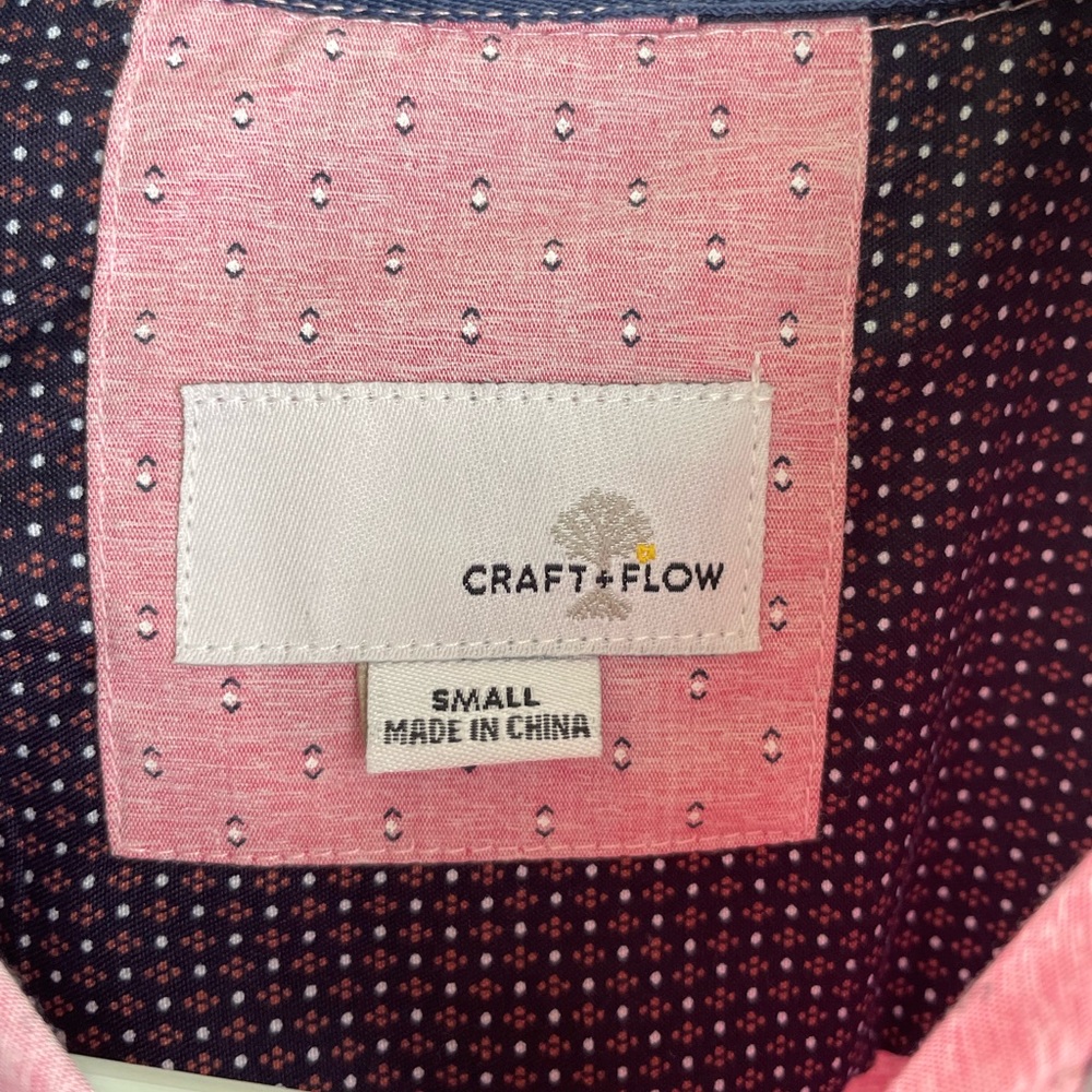 Pink Patterned Short Sleeve Button Down - image 2